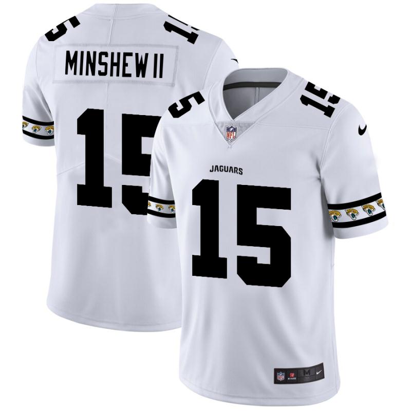 Men Nike Jacksonville Jaguars 15 Gardner Minshew II White Team Logo Vapor Limited NFL Jersey
